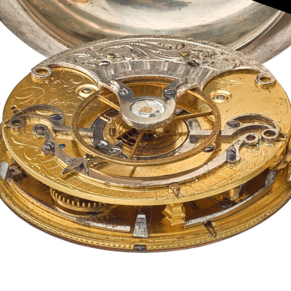 An English verge watch in silver shagreen case Circa 1770 An English verge watch in silver shagreen case Circa 1770
