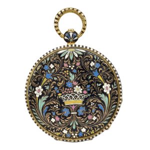 Swiss yellow gold and enamel open-faced watch Circa 1830