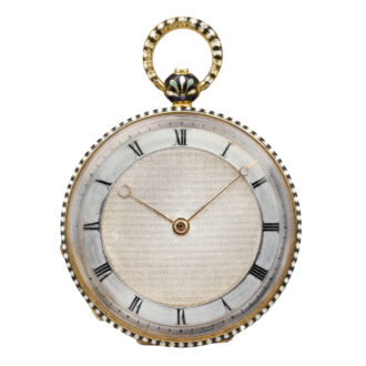 Swiss yellow gold and enamel open-faced watch Circa 1830