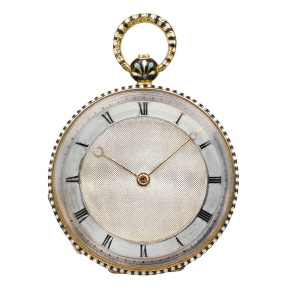 Swiss yellow gold and enamel open-faced watch Circa 1830 Swiss yellow gold and enamel open-faced watch Circa 1830