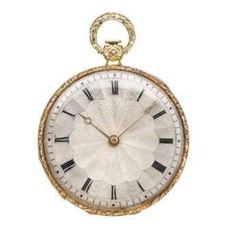 Swiss pink gold and enamel open-faced watch Circa 1830 Swiss pink gold and enamel open-faced watch Circa 1830