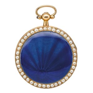 French gold, enamel and seed pearl set watch circa 1815