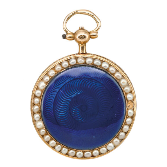 French miniature gold, enamel, seed pearl watch Circa 1815