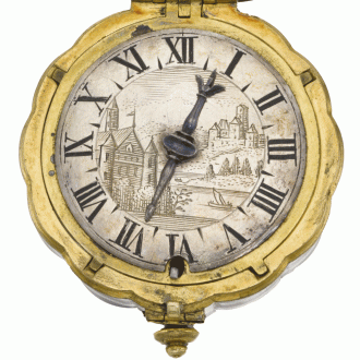 German verge watch with scalloped edged rock crystal Circa 1650 German verge watch with scalloped edged rock crystal Circa 1650