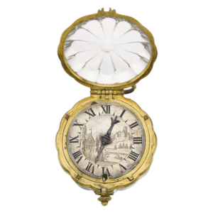 German verge watch with scalloped edged rock crystal Circa 1650