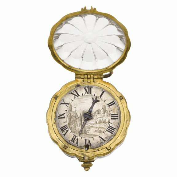 German verge watch with scalloped edged rock crystal Circa 1650 German verge watch with scalloped edged rock crystal Circa 1650