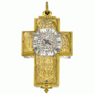 Swiss verge pendant watch in the shape of a crucifix Circa 1650