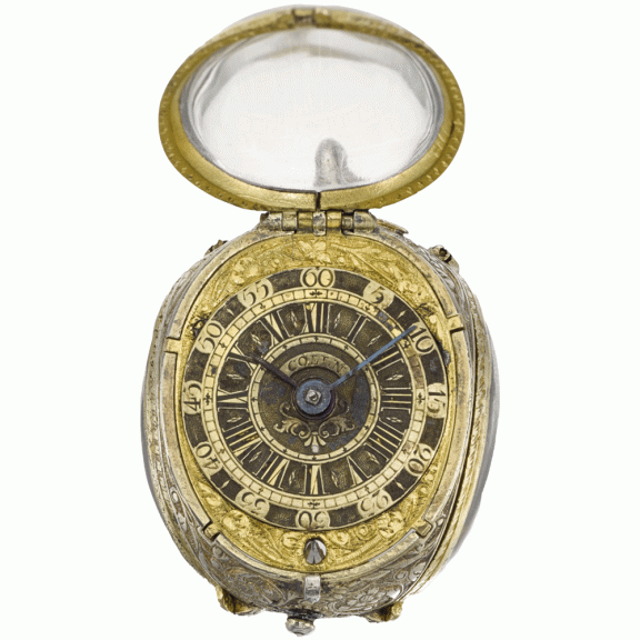 Swiss silver-gilt pendant watch in the shape of a tulip Circa 1640/1730 Swiss silver-gilt pendant watch in the shape of a tulip Circa 1640/1730