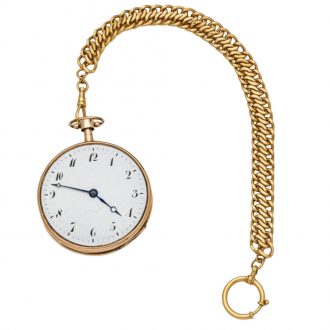 French 18 carat yellow gold verge pocket watch Circa 1800
