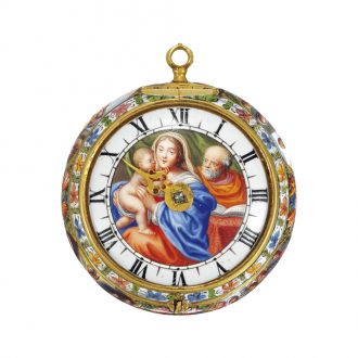 Unique Dutch 22k gold and enamel verge pendant watch Circa 1685