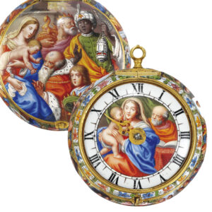 Unique Dutch 22k gold and enamel verge pendant watch Circa 1685