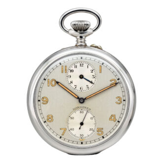 Swiss stainless steel keyless watch with alarm Circa 1920