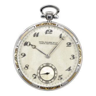 Swiss platinum keyless open faced lever watch Circa 1925 