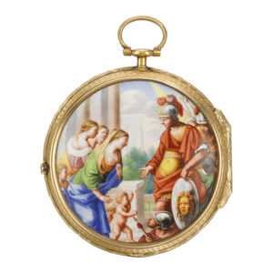 French gold, enamel verge watch with earlier enamel panels Circa 1780