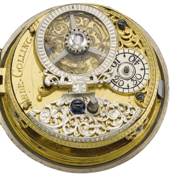 German silver watch with unusual rock crystal balance cock Circa 1720 German silver watch with unusual rock crystal balance cock Circa 1720