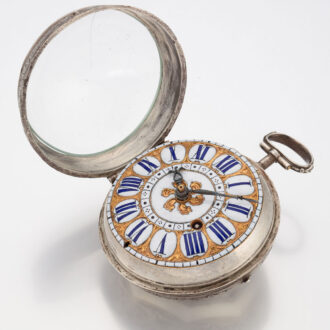 A large French verge oignon in a silver case Circa 1710