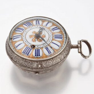 A large French verge oignon in a silver case Circa 1710