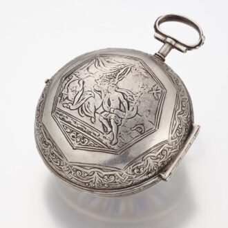 A large French verge oignon in a silver case Circa 1710