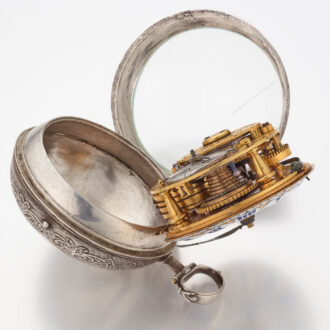 A large French verge oignon in a silver case Circa 1710