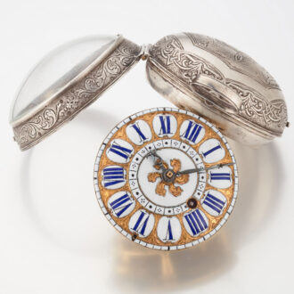 A large French verge oignon in a silver case Circa 1710