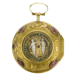 English gold repoussé verge watch with automata Circa 1700