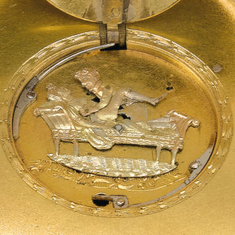 Swiss quarter repeater with erotic automaton Circa 1790
