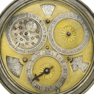 Rare, early English silver astronomical verge watch Circa 1690