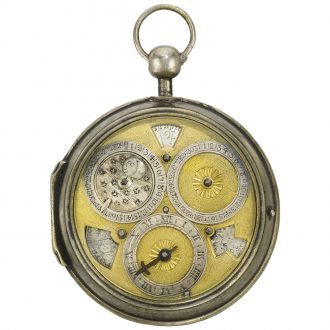 Rare, early English silver astronomical verge watch Circa 1690