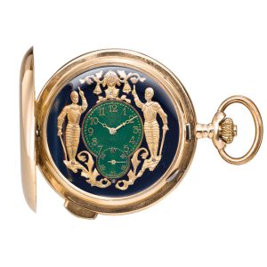 Swiss gold quarter repeater with jacquemart Circa 1900