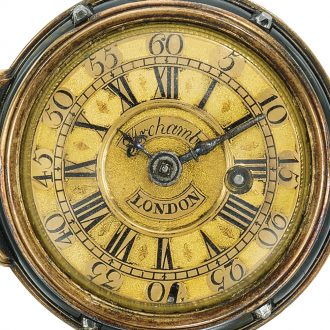 English gold bloodstone and diamond-set pocket watch Circa 1740