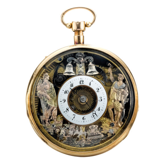 Swiss skeletonized quarter repeating jacquemart Circa 1790