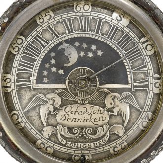 German pair cased verge watch with sun and moon dial Circa 1720
