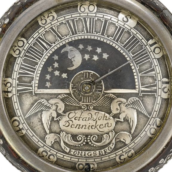 German pair cased verge watch with sun and moon dial Circa 1720 German pair cased verge watch with sun and moon dial Circa 1720