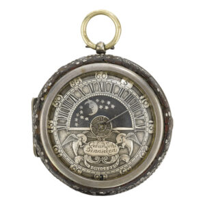 German pair cased verge watch with sun and moon dial Circa 1720