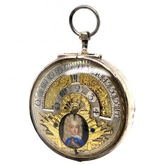 German silver pair cased wandering hour verge Circa 1720