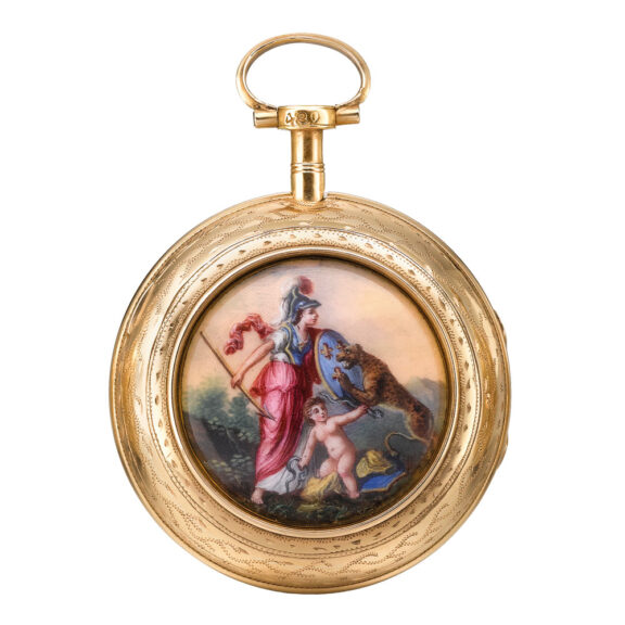 French yellow gold and enamel pair cased verge Circa 1800