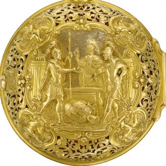 Swiss gold triple-cased quarter repeating verge watch Circa 1750