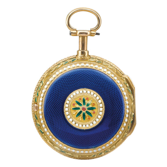 French gold and enamel quarter repeating verge Circa 1800