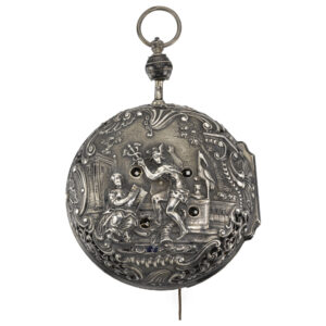 German silver repoussé repeating coach watch Circa 1750