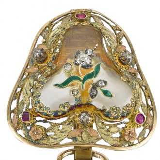 French gold enamel watch with matching chatelaine Circa 1750 French gold enamel watch with matching chatelaine Circa 1750
