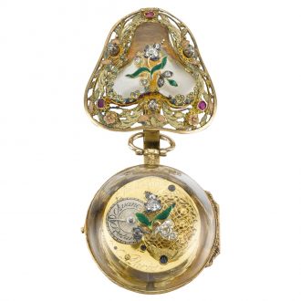 French gold enamel watch with matching chatelaine Circa 1750 French gold enamel watch with matching chatelaine Circa 1750