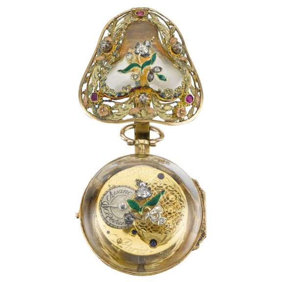 French gold enamel watch with matching chatelaine Circa 1750 French gold enamel watch with matching chatelaine Circa 1750