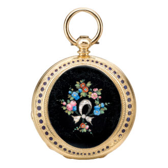 Swiss gold and enamel hunting cased watch Circa 1860