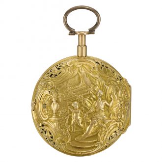 German repoussé pair cased repeating pocket watch Circa 1750