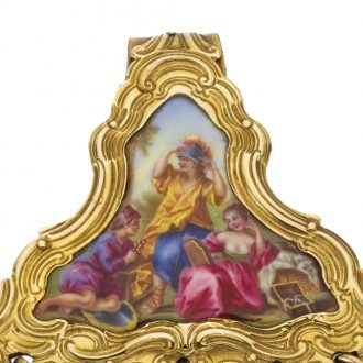 English gold enamel watch with a matching chatelaine Circa 1770
