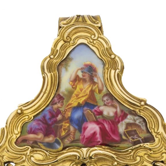 English gold enamel watch with a matching chatelaine Circa 1770 English gold enamel watch with a matching chatelaine Circa 1770