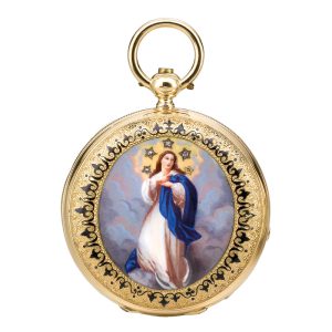 Swiss gold and enamel hunting cased watch Circa 1860