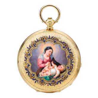 Swiss gold and enamel hunting cased watch Circa 1845