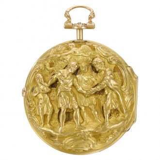 English gold intricately decorated repoussé pocket watch Circa 1765