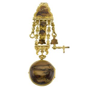 English gold agate watch with matching chatelaine Circa 1760